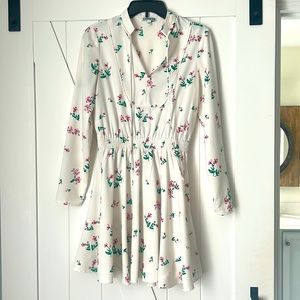 Express white neck tie dress